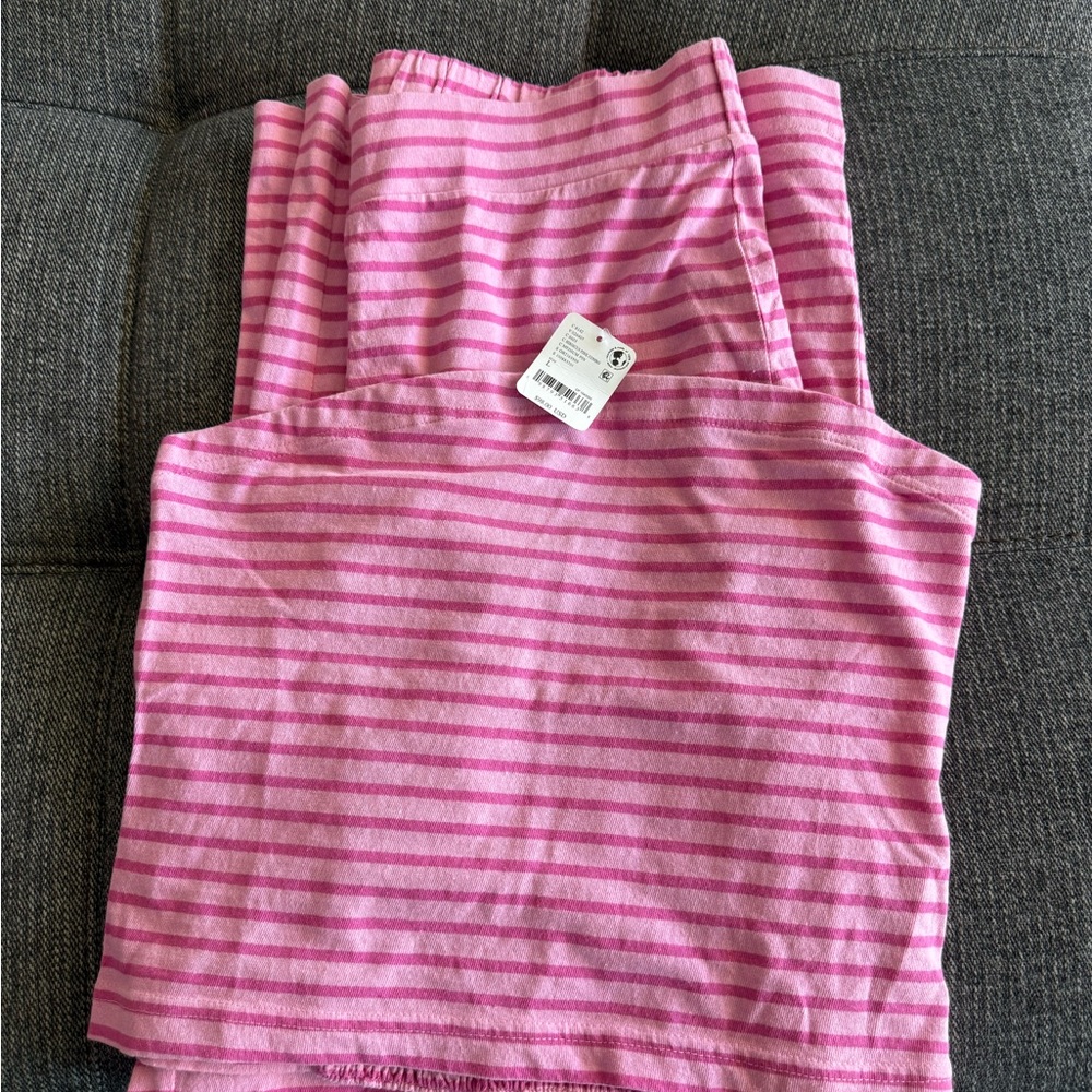 Free People Pink Striped Wide Leg Pants